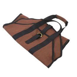 1pc Outdoor Firewood Storage Bag; Portable Canvas Firewood Kit For Outdoor Camping