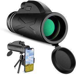 80x100 Monocular-Telescope Low Night Vision Monoculars High Definition for Adults High Powered with Smartphone Adapter Telescope Hunting Wildlife Bird