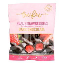 Tru Fru Real Strawberries In Dark Chocolate Freeze-Dried Fruit - Case of 6 - 4.2 OZ