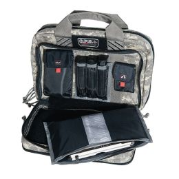 G.P.S. Tactical Quad + 2 Pistol Range Bag - Gray Digital