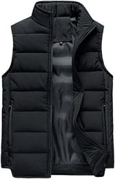 Men's Water-Resistant Lightweight Padded Keep warm Puffer Vest (size: BLACK-3XL)
