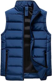 Men's Water-Resistant Lightweight Padded Keep warm Puffer Vest (size: BLUE-XXL)