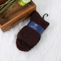 3 Pairs Winter Warm Fluffy Socks In Women's Socks Cute Soft Elastic Coral Velvet Socks Indoor Floor Towel Socks Breathable Pure Colors (Color: Coffee)