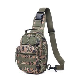 Men Backpack Tactical Sling Bag Chest Shoulder Body Molle Day Pack Pouch (colour: Digital jungle)
