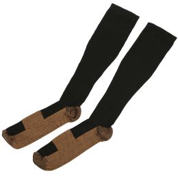 Unisex Copper Compression Socks Women Man Durable Hose Graduated Support Socks for Running Nursing Shin Splints Edema Swelling Recovery (Color: Black, size: LXL)