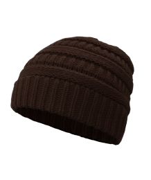 Beanie for Women and Men - Warm&Soft Winter Acrylic Patterned Knit Skull Cap (Set: Set of 1, Color: Brown WB)