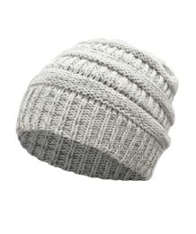 Beanie for Women and Men - Warm&Soft Winter Acrylic Patterned Knit Skull Cap (Set: Set of 1, Color: Grey- White WB)