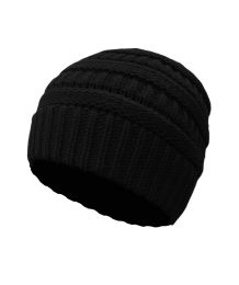 Beanie for Women and Men - Warm&Soft Winter Acrylic Patterned Knit Skull Cap (Set: Set of 1, Color: Black WB)