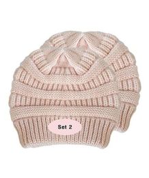 Beanie for Women and Men - Warm&Soft Winter Acrylic Patterned Knit Skull Cap (Set: Set of 2, Color: Pink WB)